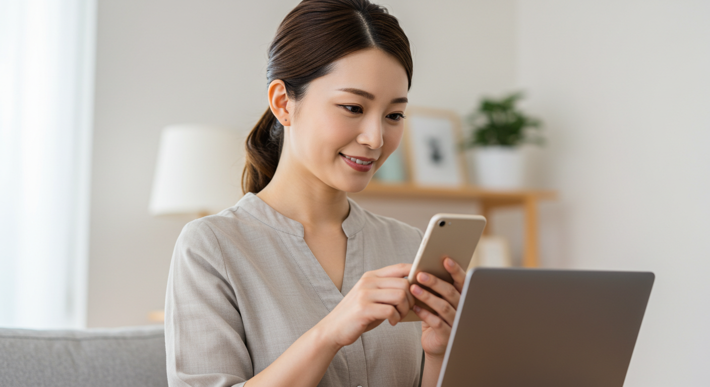 代行サービス対応中のスタッフ女性の写真